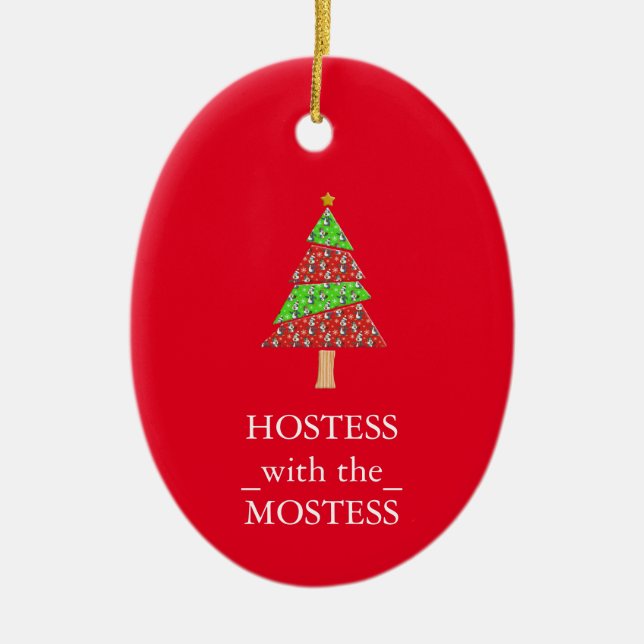 Hostess mit Mostess Weihnachten Weihnachten Kerami Keramik Ornament (Vorne)