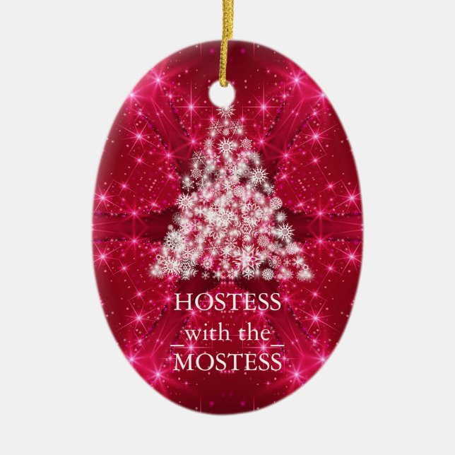 Hostess mit Mostess Weihnachtskhalkboard Keramik Ornament (Vorne)