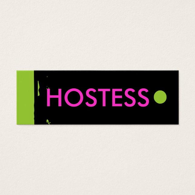 "HOSTESS"-Tag (Vorderseite)