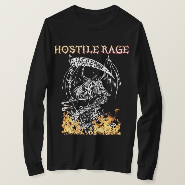 HOSTILE RAGE - Auf dem Rampage Long-Sleeve Logo-T- T-Shirt (Design vorne)