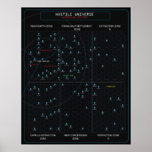 HOSTILE Star Map Poster