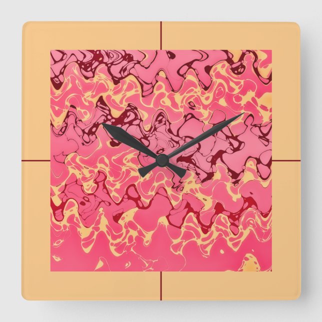 Hot Abend Quadratische Wanduhr (Vorderseite)