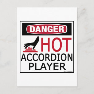 Hot Accordion Player Postkarte