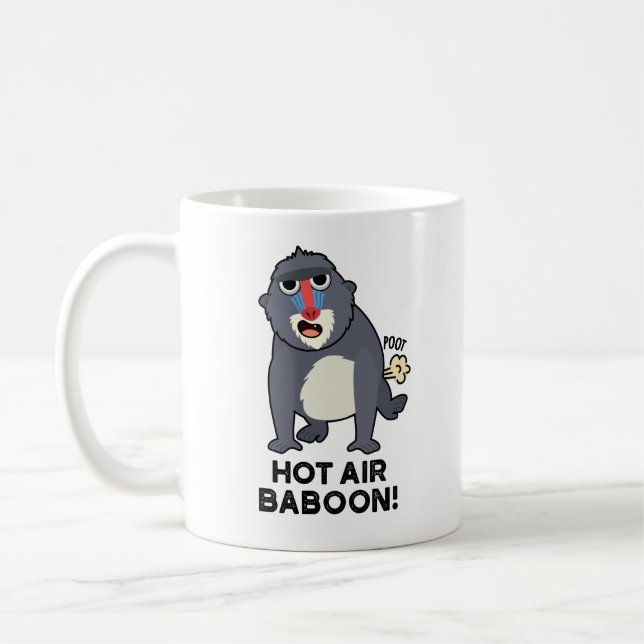 Hot Air Baboon Funny Farting Monkey Puff Kaffeetasse (Links)