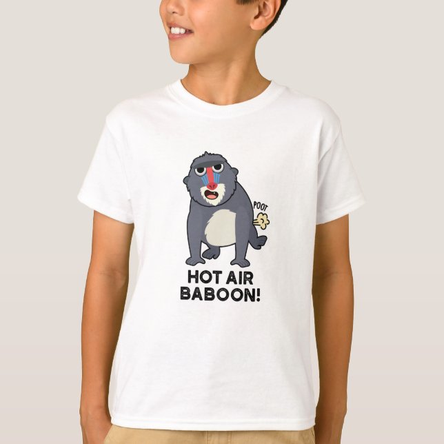 Hot Air Baboon Funny Farting Monkey Puff T-Shirt (Vorderseite)
