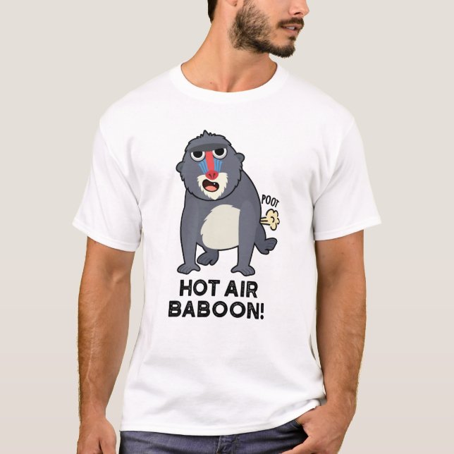 Hot Air Baboon Funny Farting Monkey Puff T-Shirt (Vorderseite)