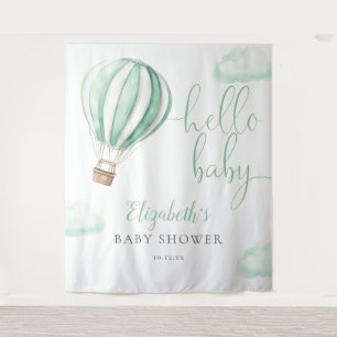 Hot Air Ballon Babydusche Foto Hintergrund Wandteppich
