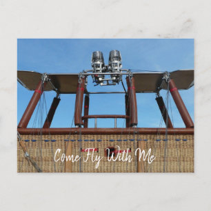 Hot Air Ballon Basket und Burner Postkarte
