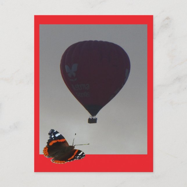 Hot Air Ballon Butterfly DIY Postkarte (Vorderseite)