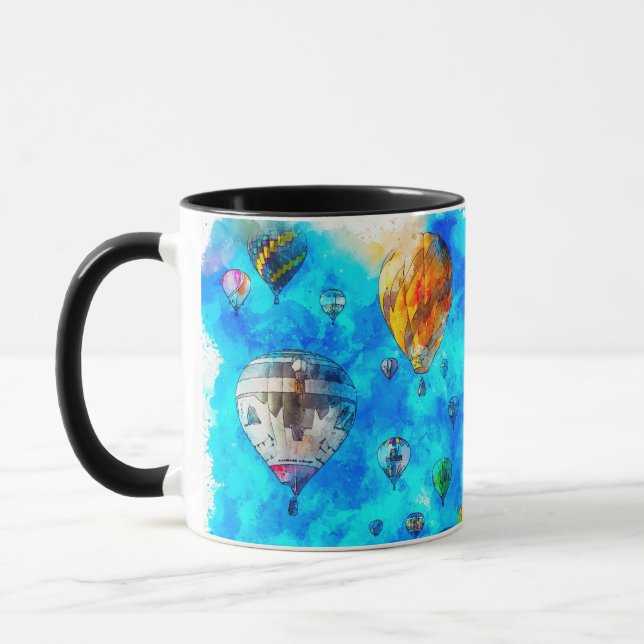 Hot Air Ballon Festival Sport Man Frauen Familie Tasse (Links)