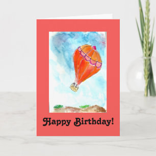 Hot Air Ballon Happy Birthday. Karte
