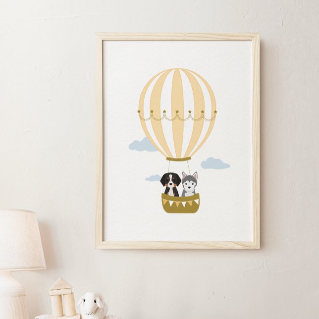 Hot Air Ballon Hunde Kinderzimmer & Kids Zimmer Po Poster (Von Creator hochgeladen)