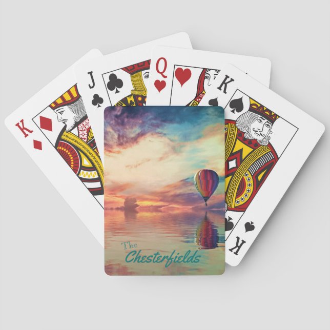 Hot Air Ballon Ihr Name Klassische Spielkarten (Rückseite)