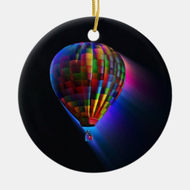 Hot Air Ballon Magic Flight Digitale Kunst Keramik Ornament (Vorne)