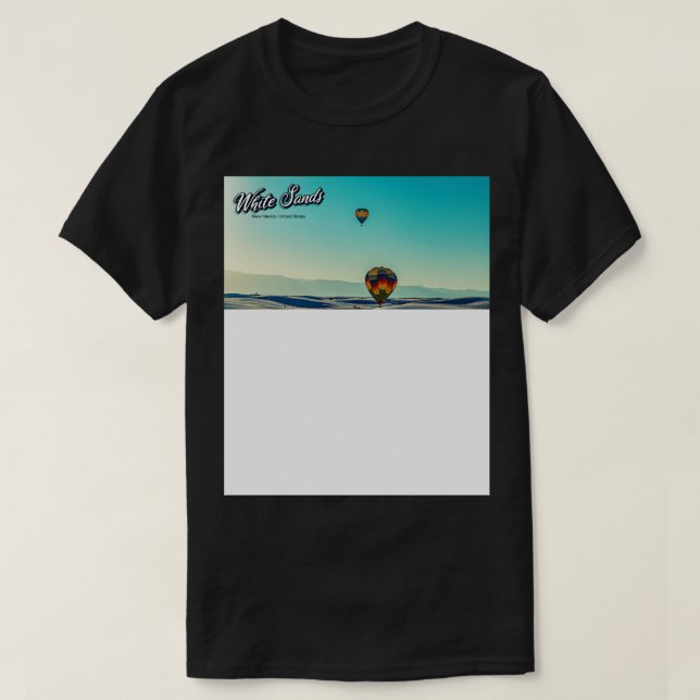 Hot-Air-Ballon mit weißem Sand - Einladung 1 T-Shirt (Design vorne)