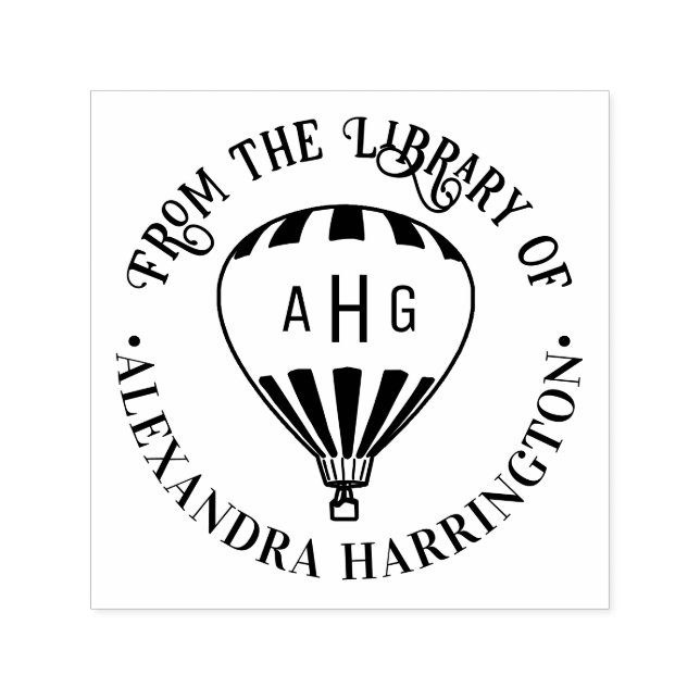 Hot Air Ballon Name 3 Ursprüngliches Bibliothekbuc Permastempel (Design)