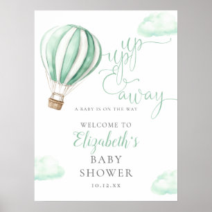 Hot Air Ballon Neutral Baby Dusche Begrüßungszeich Poster