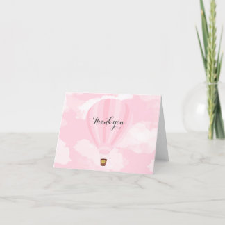 Hot Air Ballon Pink Baby Dusche Danke