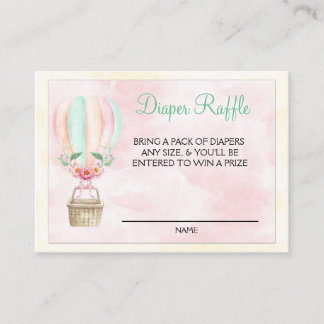 Hot Air Ballon Pink Peach Winzer Raffel Ticket Begleitkarte