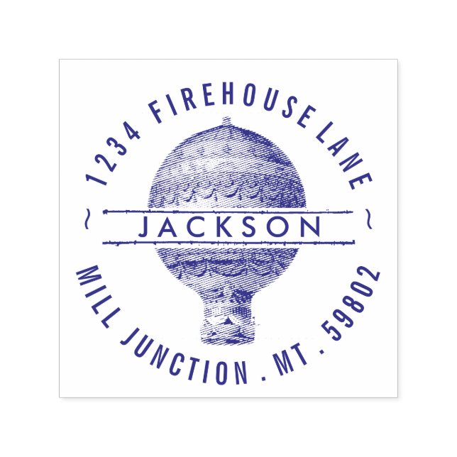 Hot Air Ballon Self-Inking Rücksendeadresse Briefm Permastempel (Design)