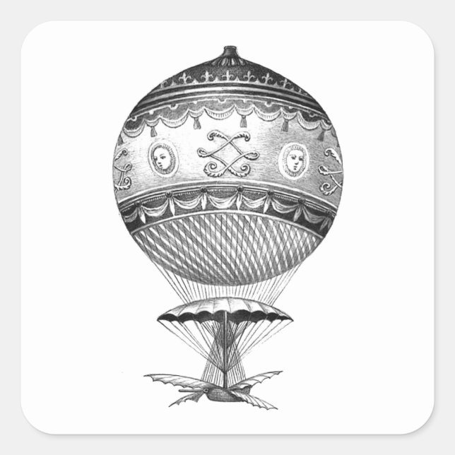 Hot Air Ballon Steampunk Stickers (Vorderseite)