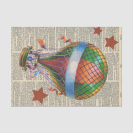 Hot Air Ballon Vintage Zeitung Decoupage Seidenpapier