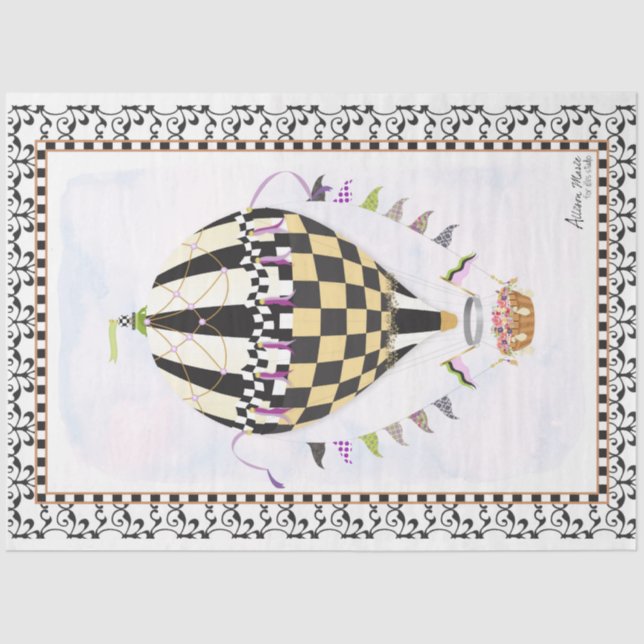 Hot Air Ballon Whimsical Decoupage Papier (Vorderseite)