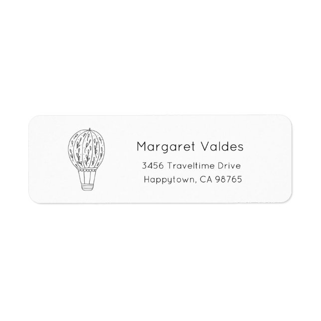Hot Air Balloon Address Labels, Travel Theme (Vorne)