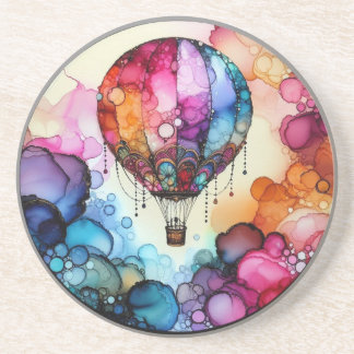Hot Air Balloon Alcohol Ink Getränkeuntersetzer