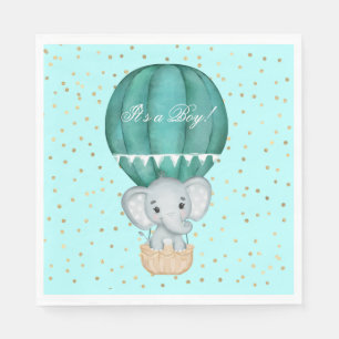 Hot Air Balloon Baby Boy Elephant Baby Dusche Serviette