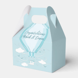 Hot Air Balloon Baby Dusche blau Geschenkschachtel