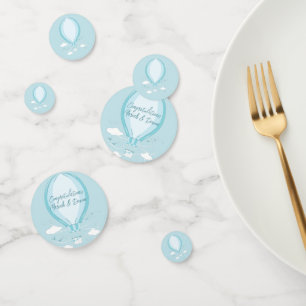 Hot Air Balloon Baby Dusche Blue Confetti Konfetti