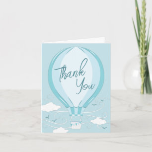 Hot Air Balloon Baby Dusche Blue Vielen Dank Dankeskarte
