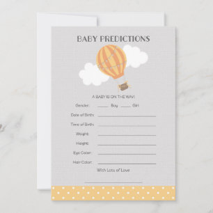 Hot Air Balloon Baby Predictions Card