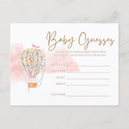 Hot Air Balloon Baby Shooting Guessing Game Postca Postkarte