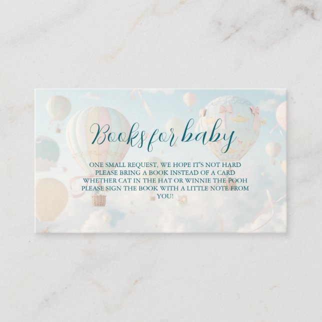 Hot air balloon Baby shower Begleitkarte (Vorderseite)