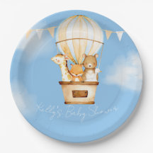 Hot Air Balloon Baby Shower Paper Plate