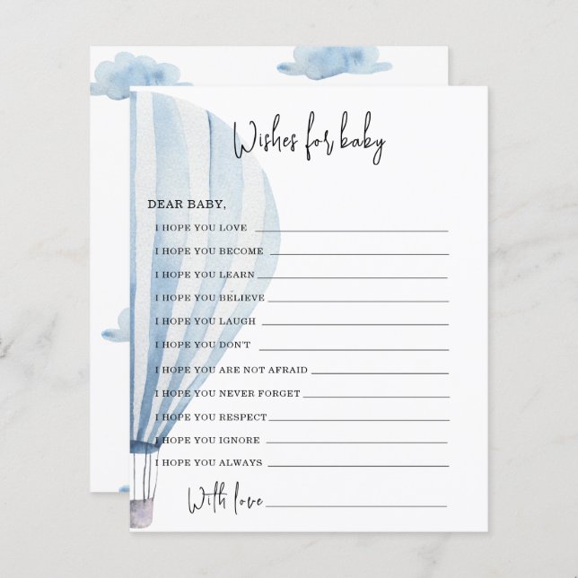 Hot Air Balloon | Babywünsche (Vorne/Hinten)