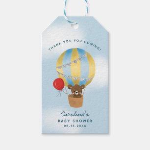 Hot Air Balloon Blue und Silver Baby Dusche Geschenkanhänger