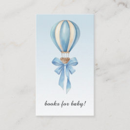 Hot Air Balloon Boy Baby Shower Books for Baby Begleitkarte