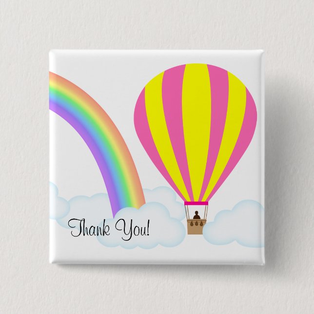 Hot Air Balloon Button - White Background (Vorderseite)