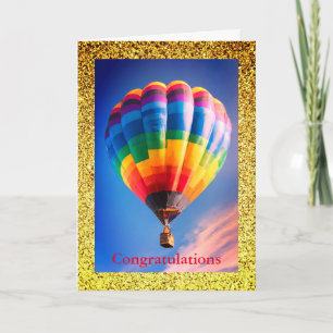 Hot Air Balloon Card, 5" x 7" Grußkarte Karte