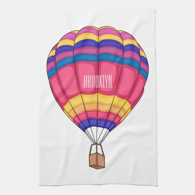 Hot air balloon cartoon illustration  geschirrtuch (Vertikal)