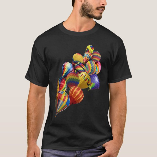 Hot Air Balloon Festival  Flying Aviation Basket F T-Shirt (Vorderseite)