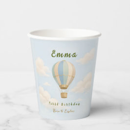 Hot Air Balloon First Birthday Paper Cups Pappbecher