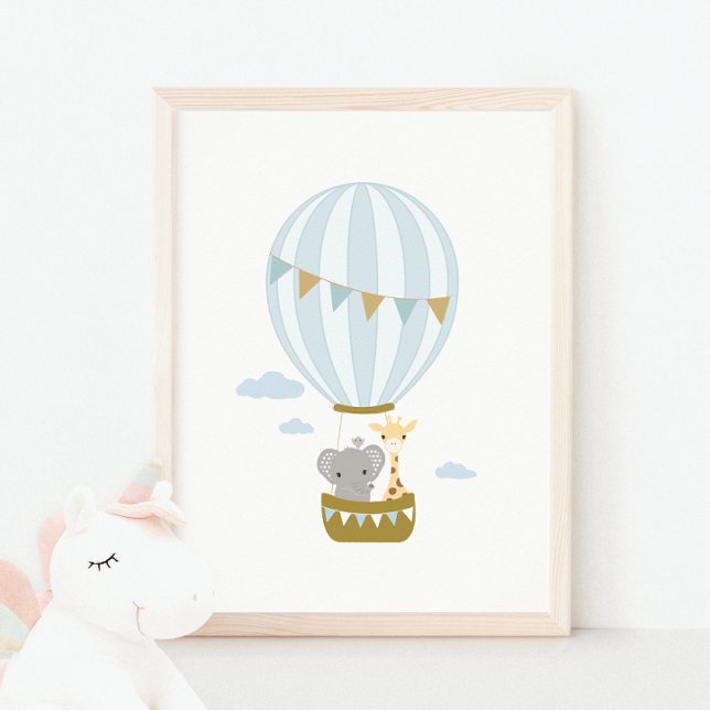 Hot Air Balloon Giraffe & Elephant Kinderzimmer Po Poster (Von Creator hochgeladen)