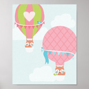 Hot Air Balloon Kinderzimmer Poster