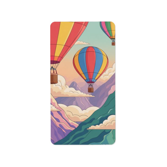 Hot air balloon mountain adventure adressaufkleber (Vorne)