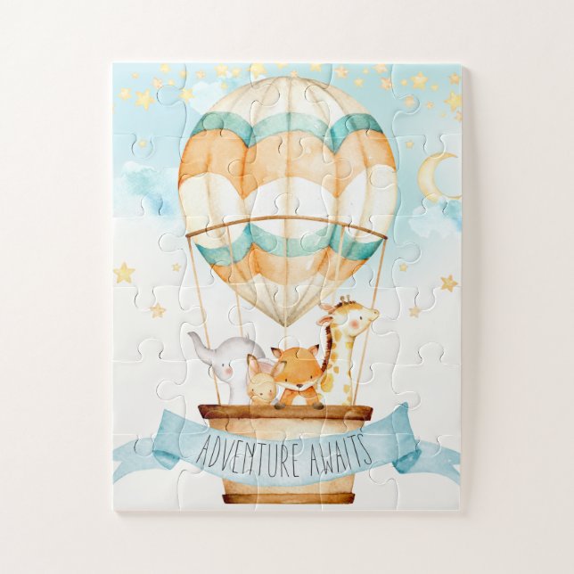 Hot Air Balloon Niedlicher Tiere Adventure Awars Puzzle (Vertikal)