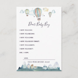 Hot Air Balloon Party wünscht Baby Adress Card Begleitkarte